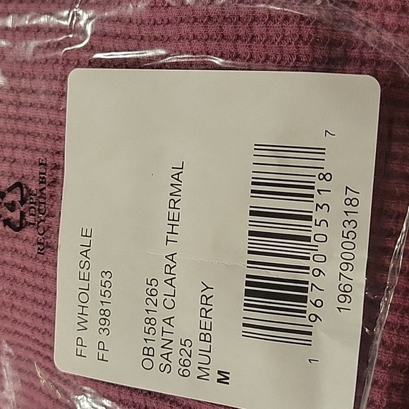 Free People Santa Clara Thermal Waffle Sweater Top Tunic Mulberry Purple. NEW! - Picture 7 of 7